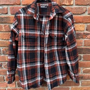 Orange and Black Thick Heavyweight Flannel